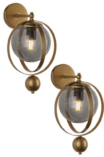 Begüsa Jupiter Sconce 2 Pieces Antique Smoked Glass