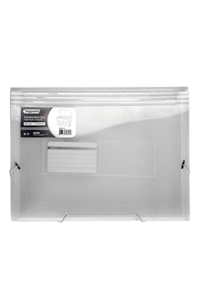 Bigpoint ملف منفاخ 13 جيوب مطاط A4 شفاف