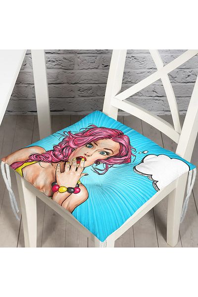 Realhomes Pop Art Pattern Digital Printed Fluffy Square Chair Cushion