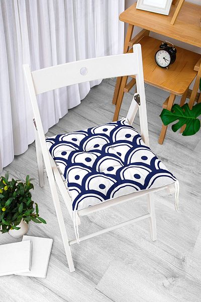 Realhomes Livense Geometric Patterned Fluffy Square Chair Cushion