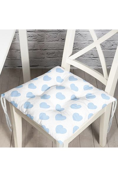 Realhomes Heart Pattern Digital Printed Fluffy Chair Cushion