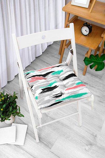 Realhomes Colorful Brush Bumps Patterned Fluffy Square Chair Cushion
