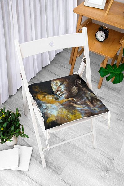 Realhomes African Woman Ethnic Patterned Digital Printed Fluffy Chair Cushion