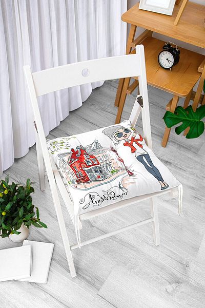 Realhomes Custom Design Digital Printed Pouf Chair Cushion