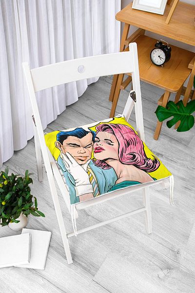 Realhomes Fashion Girl Digital Printed Modern Fluffy Chair Cushion