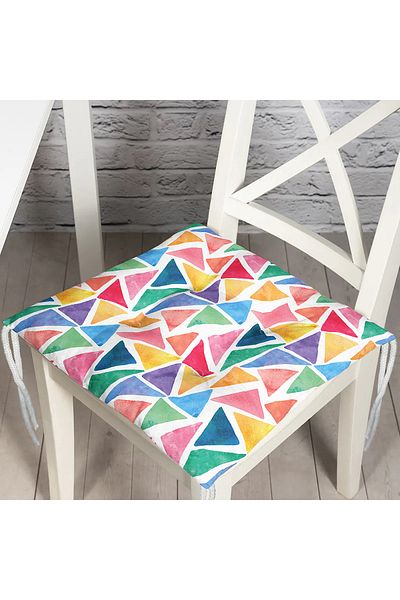 Realhomes Colorful Geometric Picture Digital Printed Fluffy Chair Cushion
