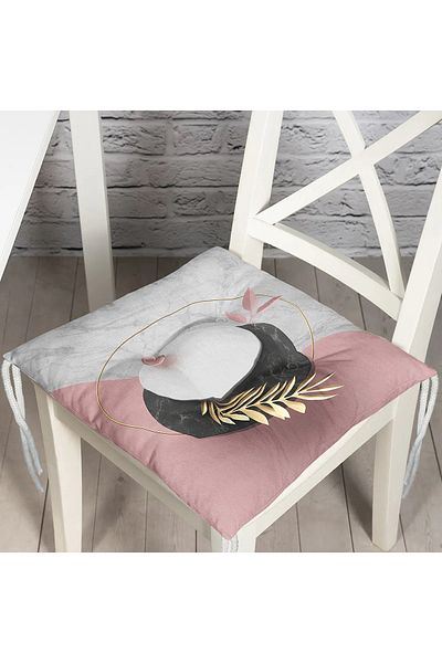 Realhomes Modern 3D Marble Patterned Digital Printed Fluffy Chair Cushion