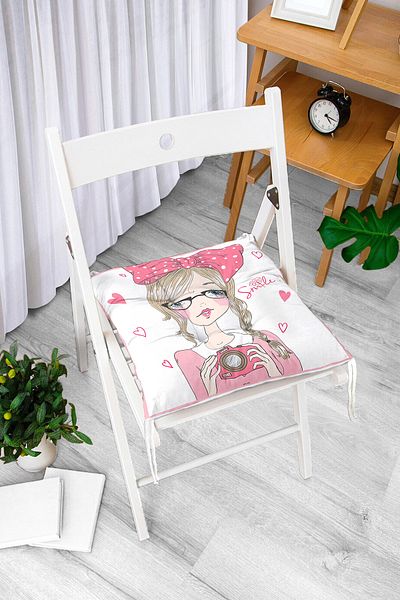 Realhomes Fashion Girl Digital Printed Modern Fluffy Chair Cushion