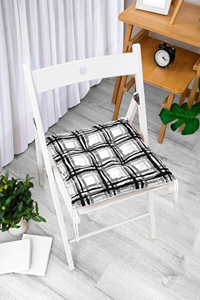 Realhomes Sivi tonirani jastuk za stolicu sa specijalnim dizajnom i pahuljast...