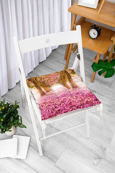 Realhomes Flower Garden Digital Printed Fluffy Square Chair Cushion