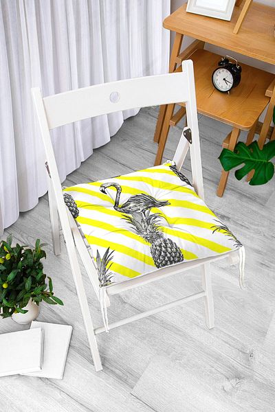 Realhomes Flamingo Themed Digital Printed Fluffy Chair Cushion