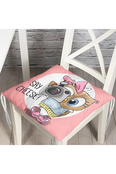 Realhomes Cute Cats Digital Printed Fluffy Square Chair Cushion