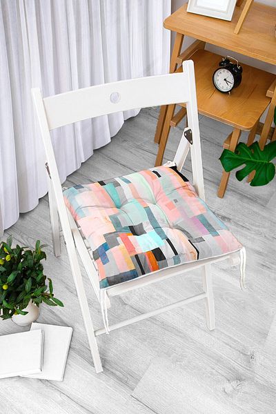 Realhomes Colorful Painting Digital Printed Modern Fluffy Chair Cushion