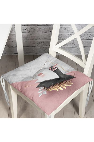 Realhomes Modern Triangle Marble Patterned 3D Digital Printed Pouf Chair Cushion