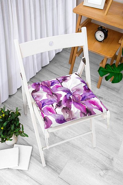 Realhomes Watercolor Leaf Themed Digital Printed Pouf Chair Cushion