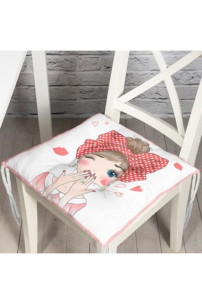 Realhomes Fashion Girl Digital Printed Modern Fluffy Chair Cushion