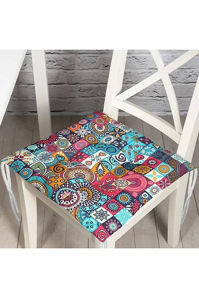 Realhomes Mosaic Patterned Special Design Fluffy Chair Cushion