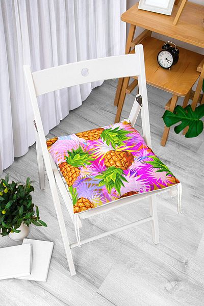 Realhomes Pernă de scaun pufoasă modernă cu ananas pe podea roz Design special