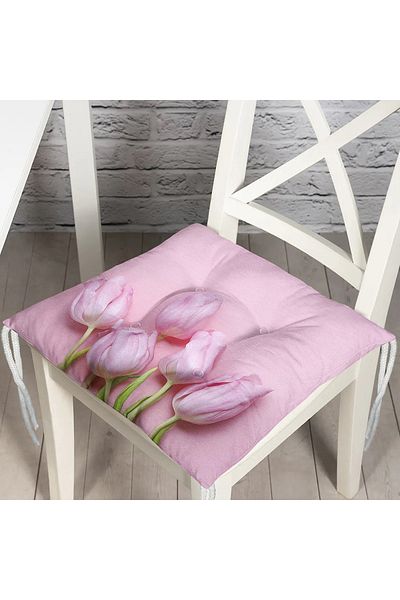 Realhomes Rose Picture Digital Printed Fluffy Chair Cushion