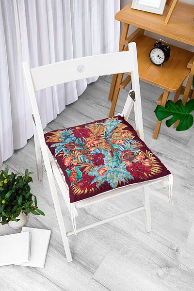 Realhomes Digital Printed Fluffy Chair Cushion with Modern Rose Art Design