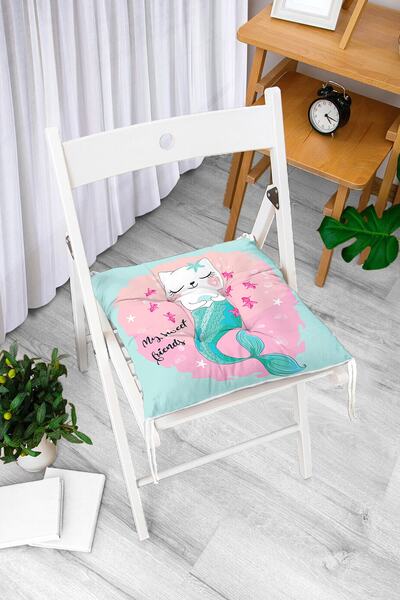 Realhomes My Sweet Friends Sea Girl Cat Pernă pentru scaun pufoasă special concepută