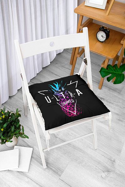 Realhomes Ultra Summer Designed Black Floor Puffy Chair Cushion