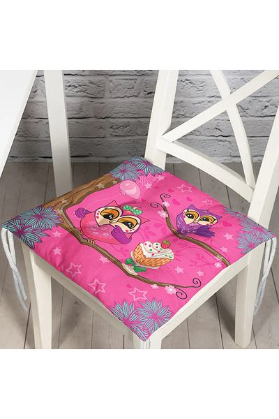Realhomes Children's Room Pink Owl Design Fluffy Chair Cushion