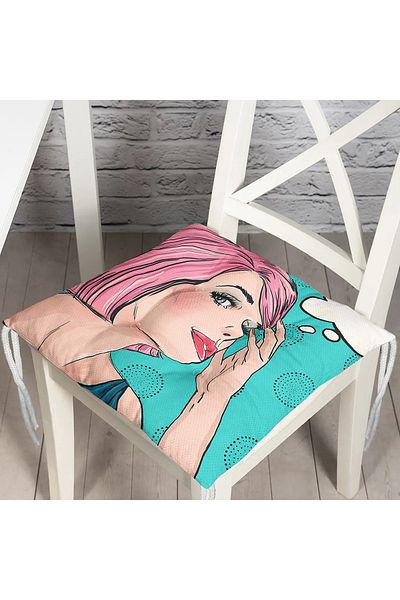 Realhomes Fashion Girl Digital Printed Modern Fluffy Chair Cushion