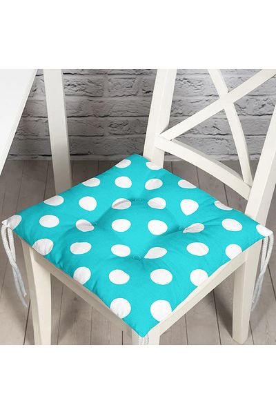 Realhomes Polka Dot Digital Printed Fluffy Square Chair Cushion