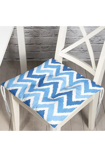 Realhomes Zigzag Pattern Digital Printed Fluffy Square Chair Cushion