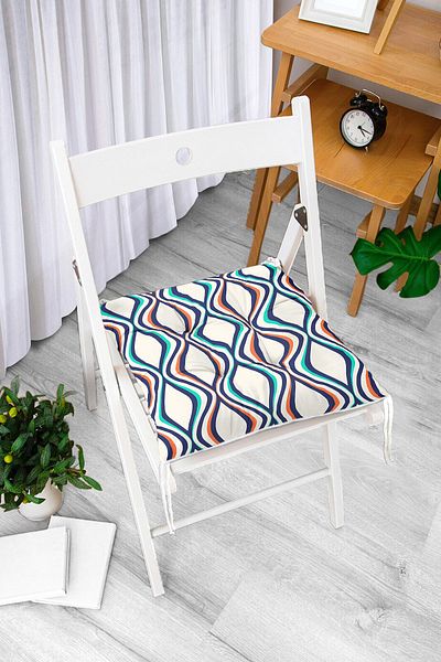 Realhomes Special Design Geometric Patterned Digital Printed Fluffy Chair Cushion