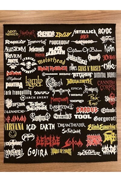 StüdyoÜmitTişört Rock Metal Band Logo Back Patch Sırt Patch Peç Arma Ve Kot Y...