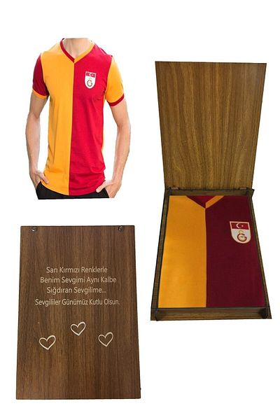 Galatasaray Licensed Valentine's Day Special Wooden Box Metin Oktay Jersey