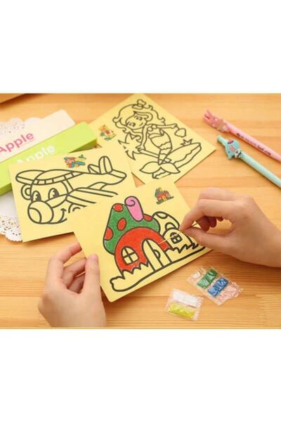 Dünya Magnet 10Pcs Large Size Sand Painting Set, A4 Size