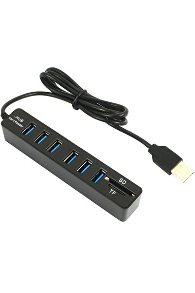 Alfais 4691 Usb Hub 6 Port Microsd Tf Sd Kart Okuyucu Çoklayıcı