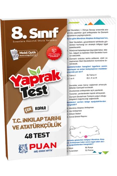 Puan Yayınları Lgs 8. Sınıf Tc Inkilap Tarihi Ve Atatürkçülük 48 Çek Kopar Ya...