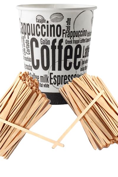 Emre Desing Cardboard Cup 7oz Quantity: 1000+Wooden Mixer Bag Quantity: 1000
