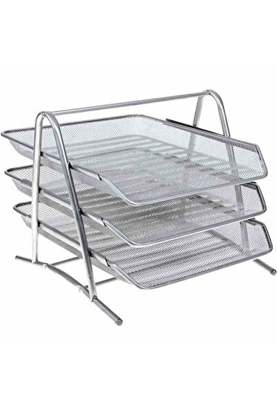 KRAF Perfore Evrak Rafı Metal 3 Katlı 460g Gri