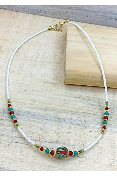 Nev Tasarım Natural Stone Lady Design Necklace
