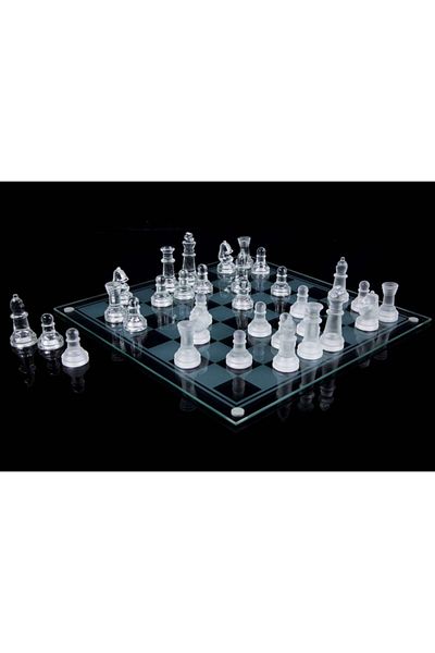 STFAST Transparent Luxury Gift - Glass Transparent Crystal Chess Set (35*35)