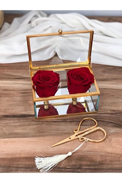 Masalsı Concept Söz Tepsisi Nişan Tepsisi Kız Isteme Tepsisi Yüzük Yükseltici Solmayan Gül Ve Makas