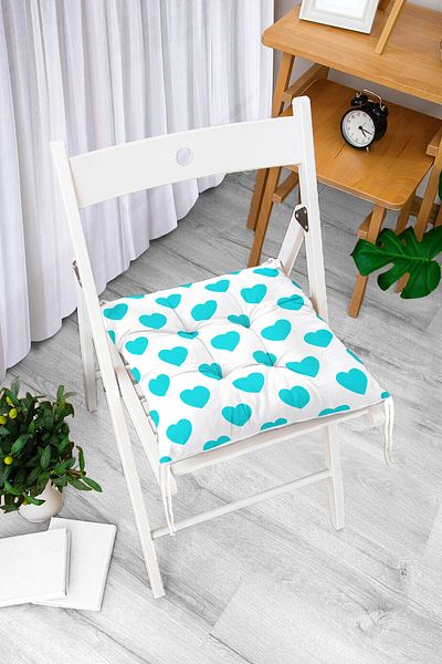 Realhomes Heart Pattern Digital Printed Fluffy Chair Cushion