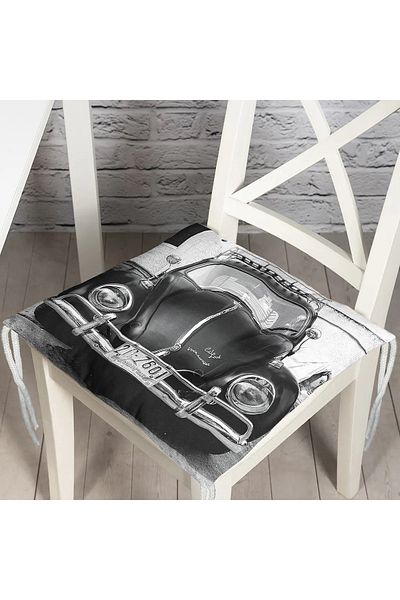 Realhomes Vosvos Illustrated Digital Printed Αφράτο τετράγωνο μαξιλάρι καρέκλας