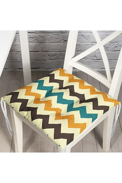 Realhomes Modern Zigzag Pattern Digital Printed Fluffy Chair Cushion