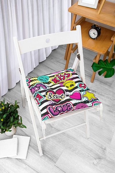 Realhomes Custom Design Digital Printed Pouf Chair Cushion