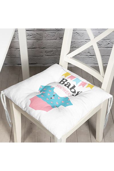 Realhomes Toy Patterned Baby Room Fluffy Chair Cushion on White Background