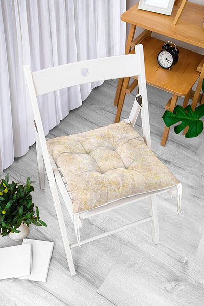 Realhomes Modern Powder Colored Digital Printed Fluffy Square Chair Cushion