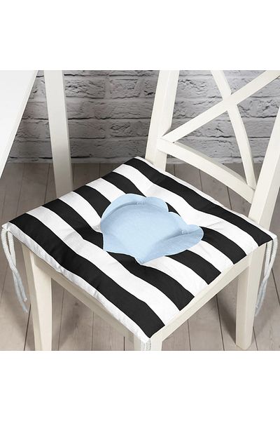 Realhomes Modern Heart Pattern Digital Printed Fluffy Chair Cushion