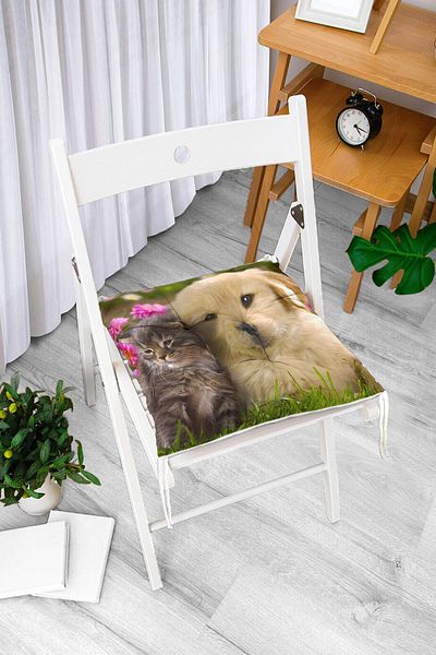 Realhomes Animal Kingdom Digital Printed Fluffy Square Chair Cushion