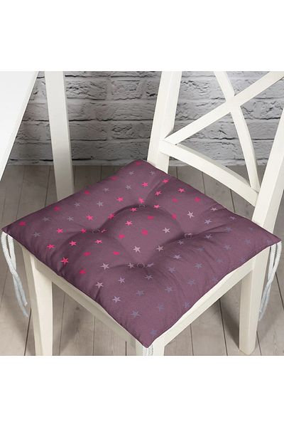 Realhomes Modern Star Patterned Digital Printed Fluffy Chair Cushion